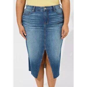 Torrid Maxi Denim Slit Front Skirt size 22